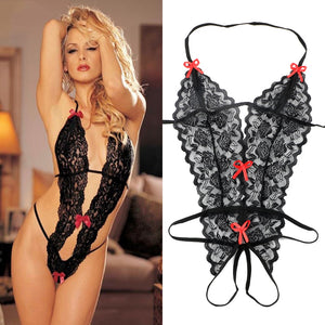 Lace Siamese Perspective Teddy Three-Point G-string Sexy Lingerie