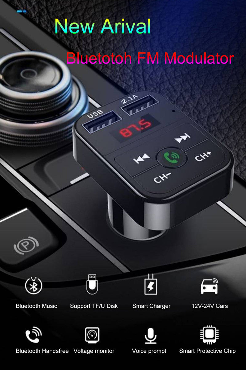 Fast USB Car Charger Bluetooth 5.0 FM Transmitter Modulator Handsfree Car Kit 3.1A Fast Phone Charger Audio MP3 Player