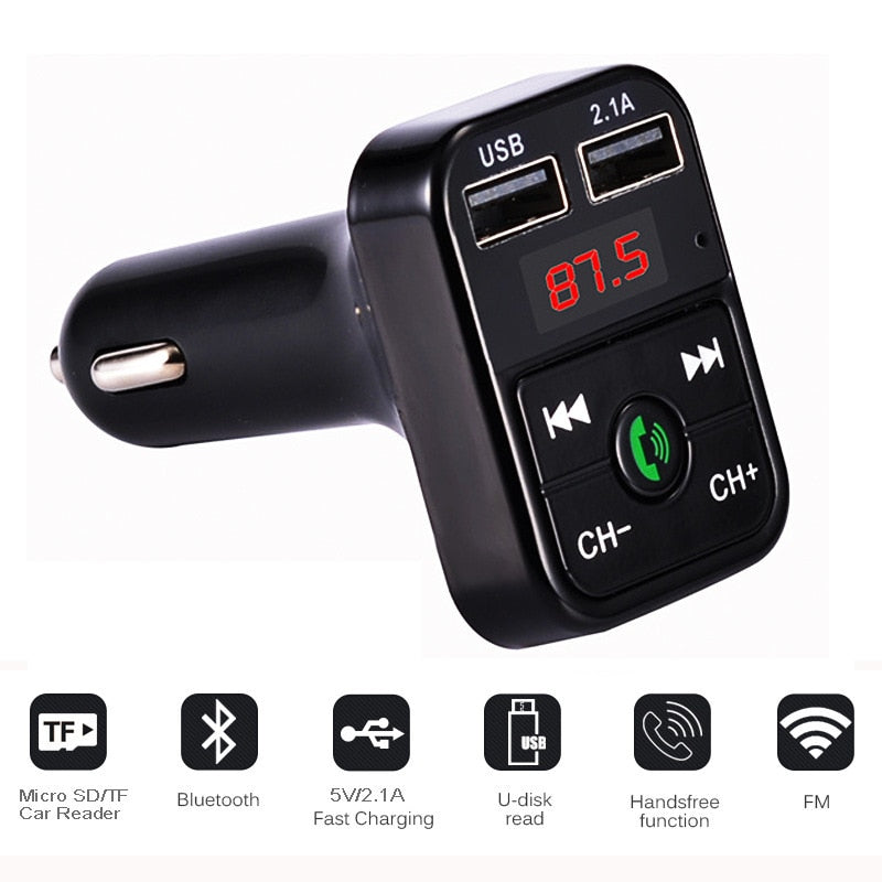 Fast USB Car Charger Bluetooth 5.0 FM Transmitter Modulator Handsfree Car Kit 3.1A Fast Phone Charger Audio MP3 Player