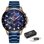 LIGE 2020 New Fashion Chronograph Quartz Men's Watch