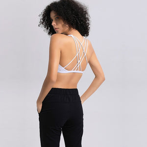 Sexy Cross Straps Gym Sports Top Padded Push Up Yoga Crop Top
